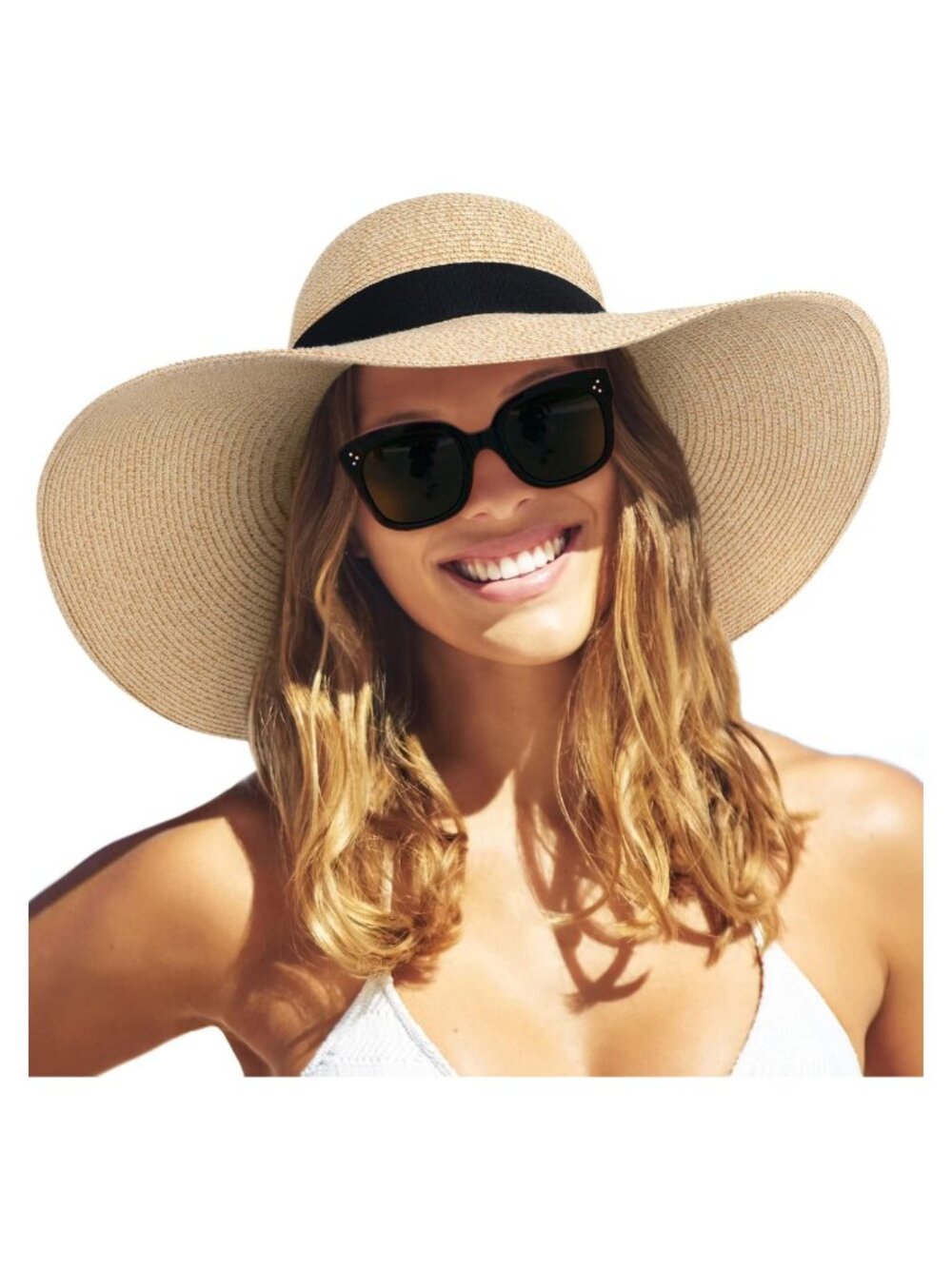 FURTALK Womens Sun Straw Hat Wide Brim Floppy Summer Beach Hat